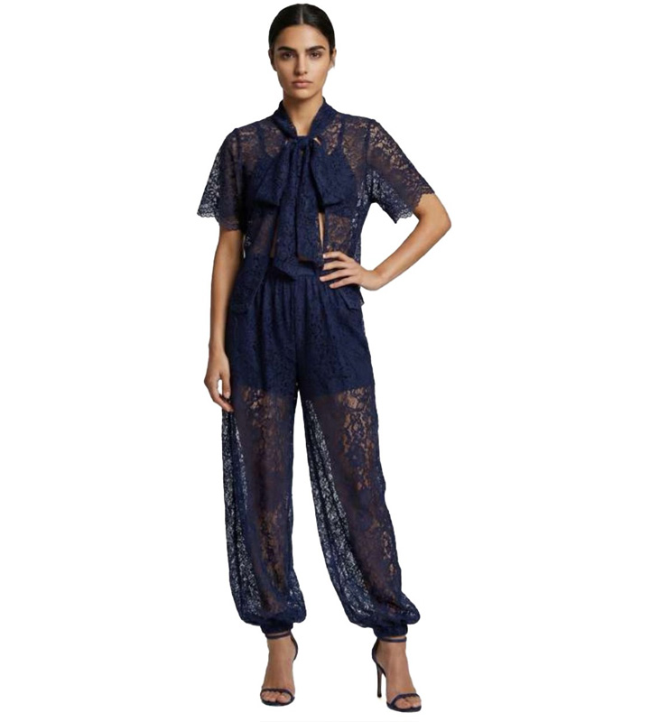 Conjunto De Guipur Azul Marino Imperial Fashion