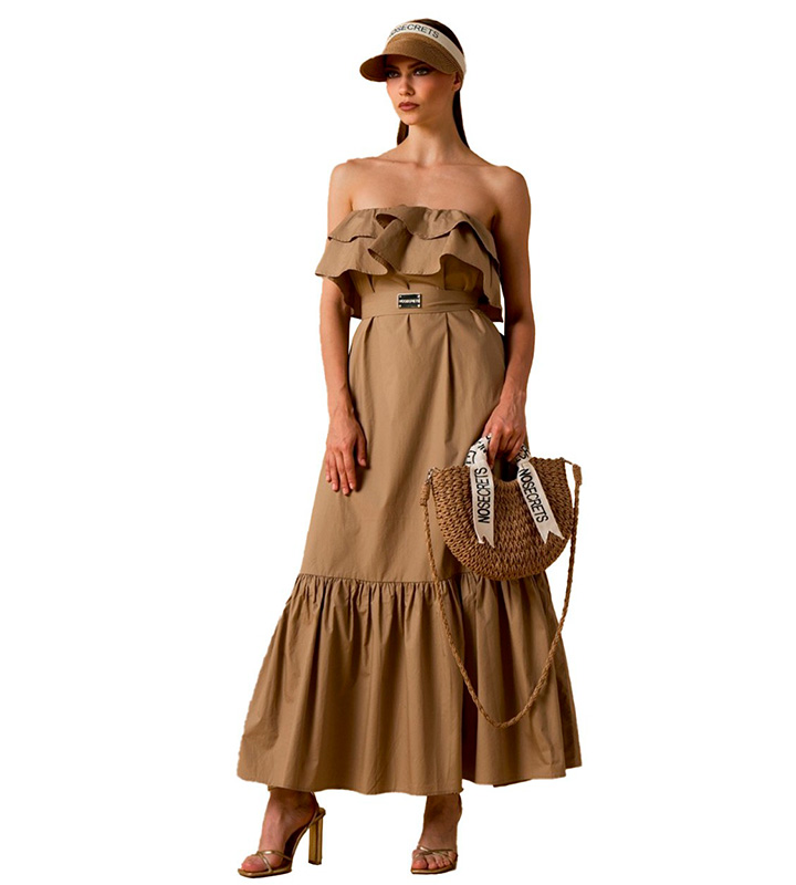 Vestido Palabra Honor Popelín Nosecrets